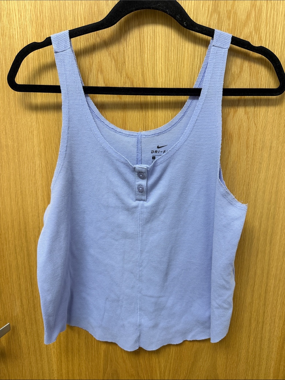 Nike Lavender Ribbed Dri-FIT Henley Waffle Knit Tank Top Size S Athleisure Gym